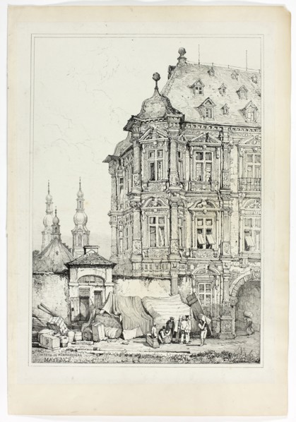 Chateau de Martinsbourg, Mayence, 1833, Samuel Prout (English, 1783-1852), probably printed by