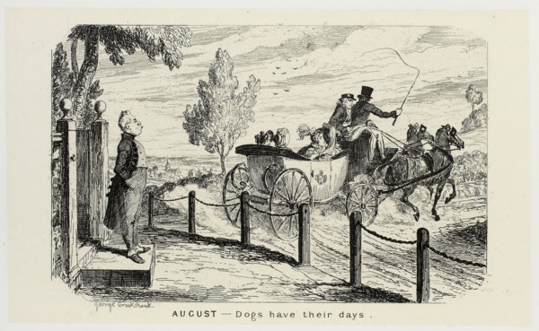 August, Dogs Have Their Days from George Cruikshank’s Steel Etchings to The Comic Almanacks: