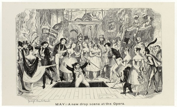 May, A New Drop Scene at the Opera from George Cruikshank’s Steel Etchings to The Comic Almanacks: