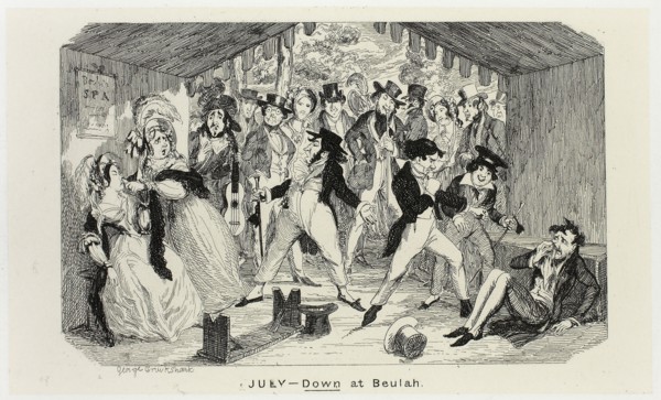 July, Down at Beulah from George Cruikshank’s Steel Etchings to The Comic Almanacks: 1835-1853,