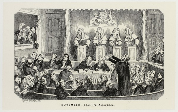 November, Law-Life Assurance from George Cruikshank’s Steel Etchings to The Comic Almanacks: