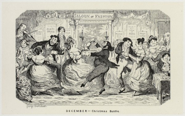 December, Christmas Bustle from George Cruikshank’s Steel Etchings to The Comic Almanacks: