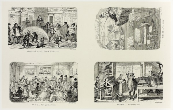 Aquarius, Jolly Young Watermen from George Cruikshank’s Steel Etchings to The Comic Almanacks: