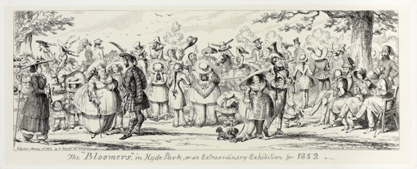 The Bloomers in Hyde Park, or an Extraordinary Exhibition for 1852 from George Cruikshank’s Steel