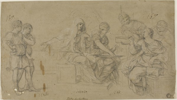 Cornelia Exhibiting Her Two Sons to a Friend, n.d., Livio Mehus, Flemish, c. 1630-1691, Flanders,