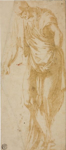 Study of Levi, 1526/32, Alonso Berruguete, Spanish, 1486-1561, Spain, Pen and brown ink, on tan
