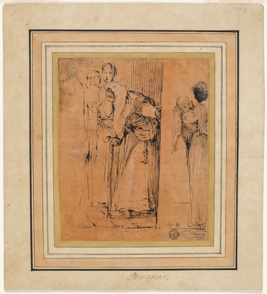 Old Woman with Cane in Door, with Black Maid Holding Child, and Other Figures, c. 1580, Follower of