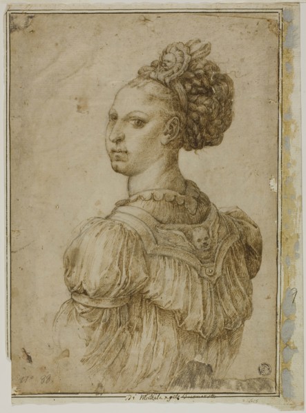 Ideal Bust of a Woman, n.d., Attributed to Bartolomeo Passarotti, Italian, 1529-1592, Italy, Pen