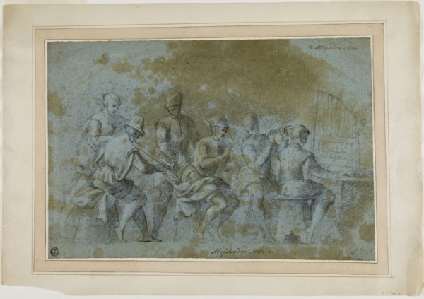 Concert Scene, n.d., Florentine or North Italian, Late 16th Century, Italy, Black chalk heightened