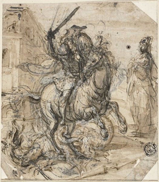 Saint George and the Dragon, n.d., Attributed to Carlo Urbino, Italian, active 1535-1585, Italy,