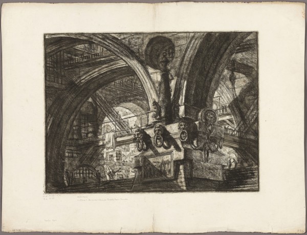 The Pier with a Lamp, plate 15 from Imaginary Prisons, 1761, Giovanni Battista Piranesi, Italian,