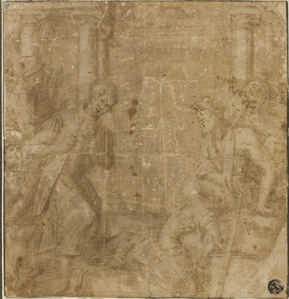 Study for Saint Francis of Assisi Giving His Cloak to an Impoverished Knight, 1591/95, Giovanni