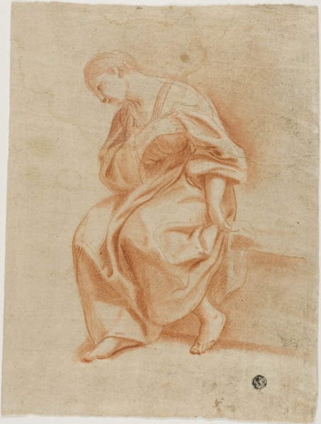 Seated Woman in Profile, n.d., Possibly after Marcantonio Franceschini (Italian, 1648-1729), or