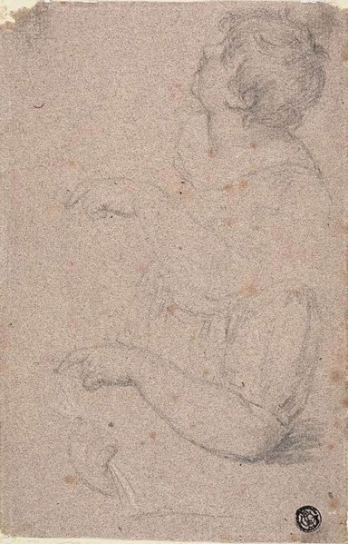 Half-Length Sketch of Child in Profile to Left, with Sketches of Right Arm and Left Hand, n.d.,