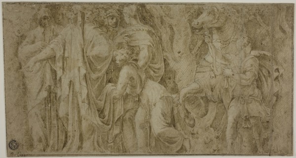 Story of Niobe: Niobe Receiving Gifts from Worshippers, Youth with Horse, late 16th century, After