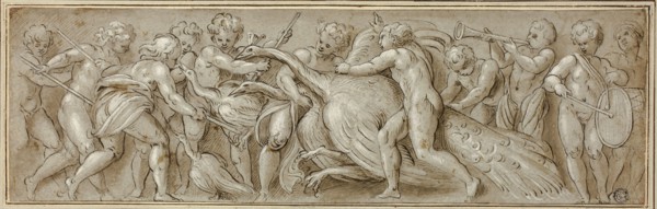 Putti with Peacocks and Musical Instruments, n.d., Workshop of Lattanzio Gambara, Italian, c.
