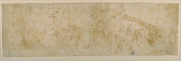 Solomon and the Queen of Sheba (recto), Sketch of the Queen of Sheba (verso), 1590/99, Bernardo