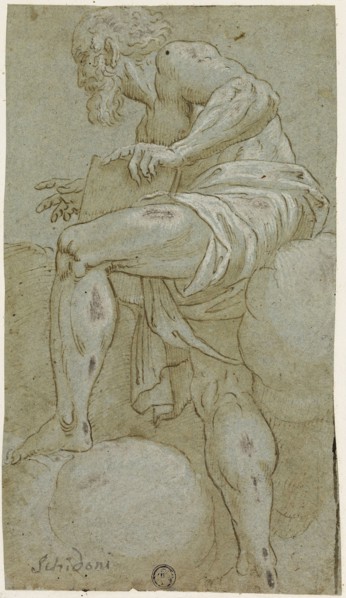 Standing Prophet Holding a Book, n.d., After Lattanzio Gambara, Italian, c. 1530-1574, Italy, Pen