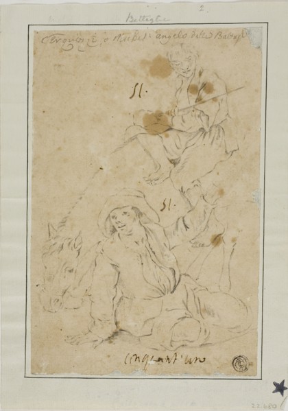 Two Peasants with Donkey, n.d., Attributed to or possibly after Michelangelo Cerquozzi, Italian,