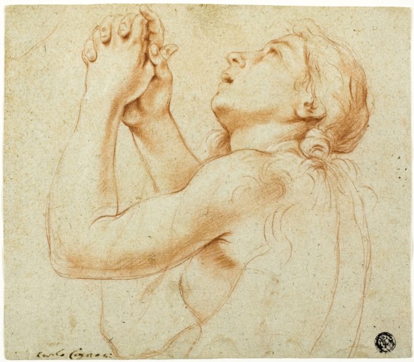 Praying Magdalene, 1670s, Carlo Cignani, Italian, 1628-1719, Italy, Red chalk, with stumping,