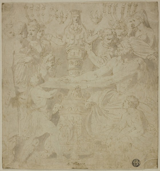 Oracle and Worshippers before the Statue of Artemis of Ephesus, n.d., Follower of Battista Franco,
