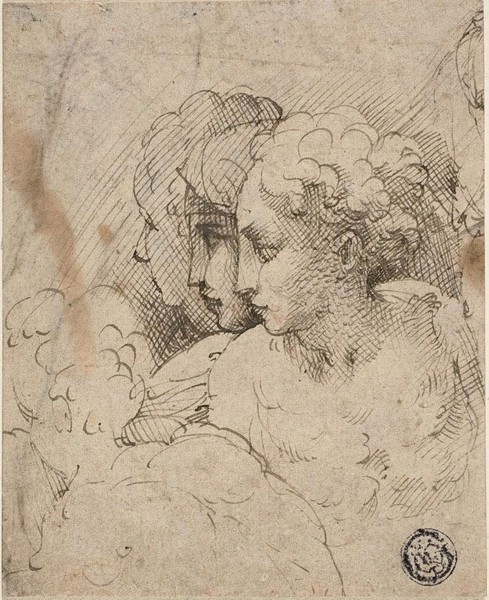 Female Heads, 1535/40, Attributed to Parmigianino, Italian, 1503-1540, Italy, Pen and brown ink