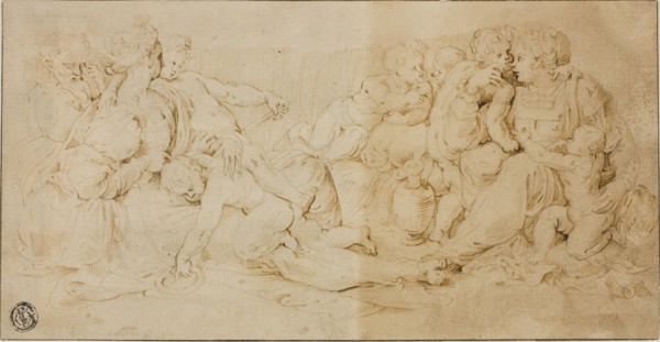 Seated Women, Children, and Old Man, 1550/59, Unknown Cremonese Artist, Italian, mid-16th century,
