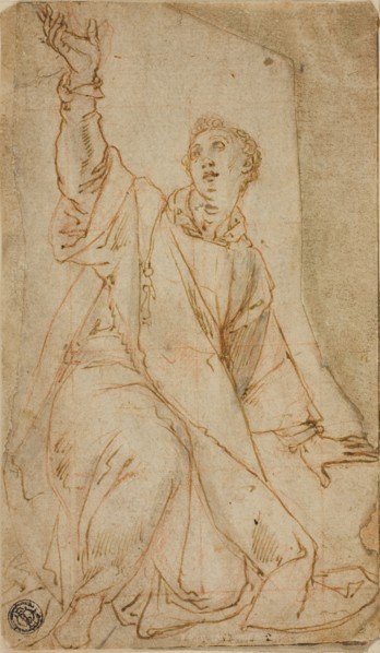 Kneeling Saint Stephen with Upraised Right Arm, n.d., Attributed to Sabatini, called Lorenzino da