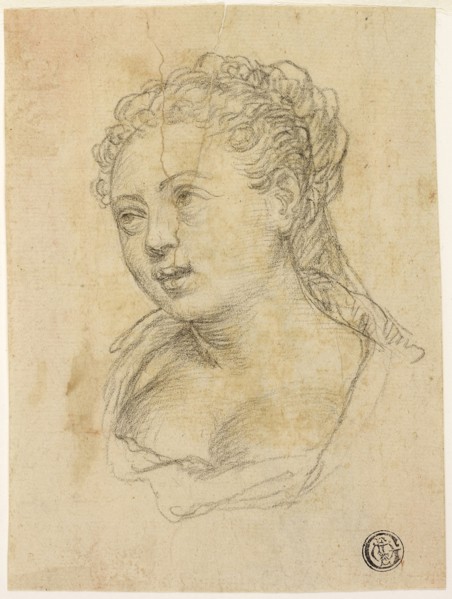 Woman’s Head (recto), Sketch of Arm and Hand (verso), 1590/96, Follower of Paolo Veronese, Italian,