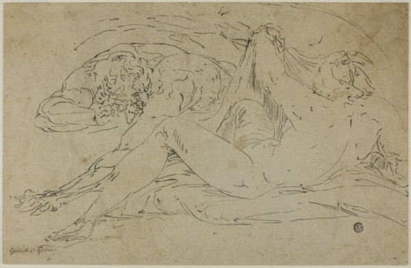 Nymph and Satyr, after 1560, Follower of Luca Cambiaso, Italian, 1527-1585, Italy, Brush and gray