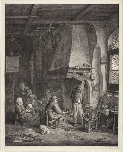 Interior, called The Skaters, c. 1655, Cornelis Visscher (Dutch, c. 1629-1658), after Adriaen van