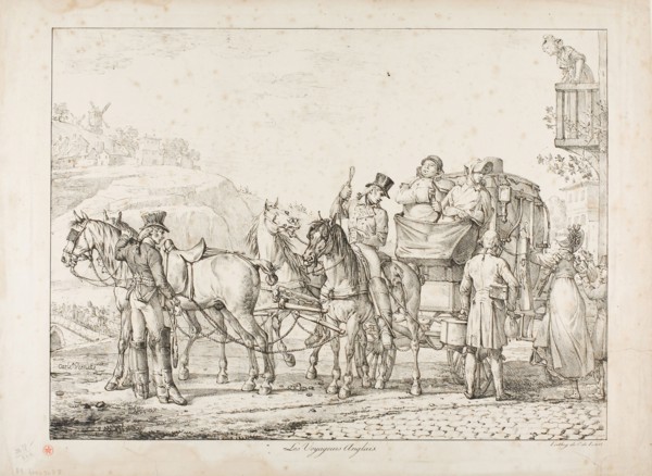 English Travellers, 1815–25, Carle Vernet (French, 1758-1836), printed by Comte Charles Philibert