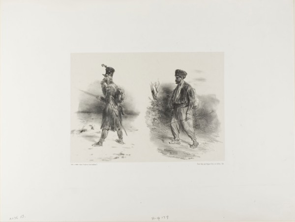Sheet with Stumped Sketch, 1839, Denis Auguste Marie Raffet (French, 1804-1860), printed by Auguste