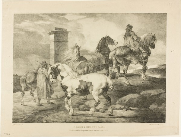 Horses Going to a Fair, plate 3 from Various Subjects Drawn from Life on Stone, 1821, Jean Louis