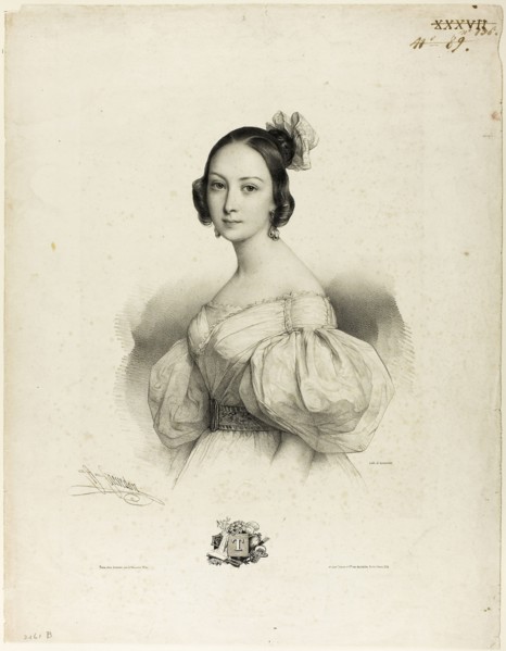 The Letter T from Le Miroir des Dames, ou nouvel alphabet français, 1834, Pierre Louis Henri