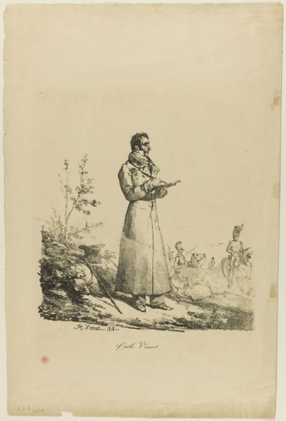 Portrait of Carle Vernet, Standing and Drawing, 1818, Horace Vernet, French, 1789-1863, France,