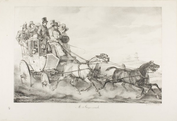 A Stagecoach, 1818, Horace Vernet (French, 1789-1863), printed by Francois Seraphin Delpech