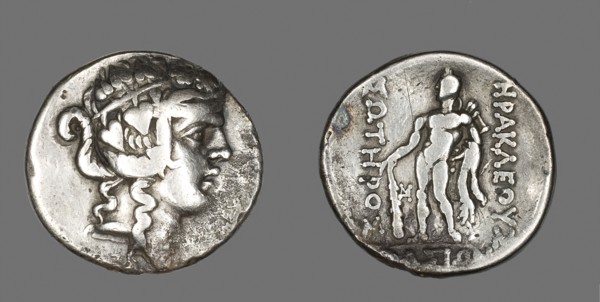 Tetradrachm (Coin) Depicting the God Dionysos, after 148 BC, Greek, Thasos, Thásos, Silver, Diam. 3