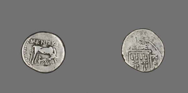 Coin Depicting Cow Suckling Calf, about 229/100 BC, Greek, Illyria, Illyria, Silver, Diam. 1.8 cm,