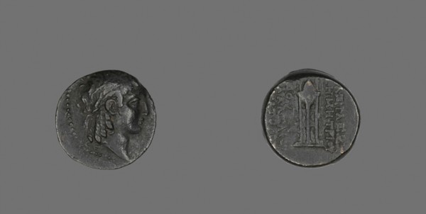 Coin Depicting the God Apollo, 146/139 BC, issued by of Demetrius II, Greek, Ancient Greece,