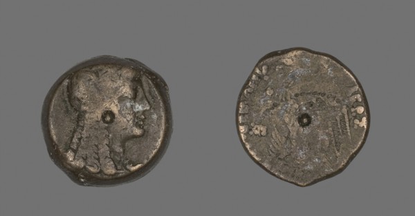 Coin Portraying Queen Cleopatra I as the Goddess Isis, 146/127 BC, issued by Ptolemy VIII Euergetes