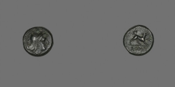 Half-Litra (Coin) Depicting the Goddess Roma, 234/231 BC, Roman, minted in Rome, Roman Empire,