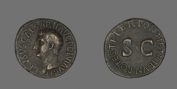 As (Coin) Portraying Drusus, AD 21/22, Roman, minted in Rome, Rome, Bronze, Diam. 2.9 cm, 10.28 g