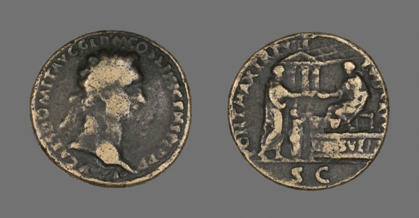 Coin Portraying Emperor Domitian, AD 88 (?), Roman, Roman Empire, Bronze, Diam. 3.2 cm, 21.07 g