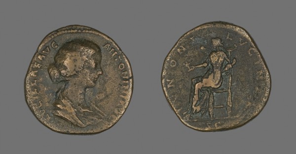 Coin Portraying Empress Lucilla, AD 164/169, Roman, Roman Empire, Bronze, Diam. 3.2 cm, 21.22 g