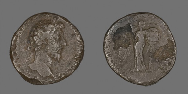 Coin Portraying Emperor Marcus Aurelius, AD 161/180 (AD 166?), Roman, Roman Empire, Bronze, Diam. 3