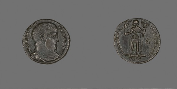 Coin Portraying Emperor Magnentius, AD 350/351, Roman, Roman Empire, Bronze, Diam. 2.2 cm, 5.71 g