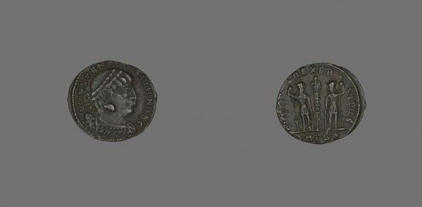 Coin Portraying Emperor Constantine II, AD 317/337, Roman, Roman Empire, Bronze, Diam. 1.7 cm, 1.76