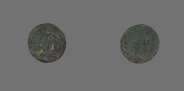 Coin Portraying Emperor Constantine II, AD 324/337, Roman, Roman Empire, Bronze, Diam. 1.7 cm, 2.37