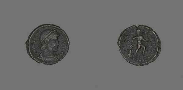 Coin Portraying Emperor Valentinian I, AD 364/375, Roman, Roman Empire, Bronze, Diam. 2 cm, 2.27 g